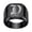 Black D, variant on Unisex Personalized Initial Signet Ring Engraved Ornate Gothic Letter Band Chunky Stainless Steel Monogram Black P Size 10