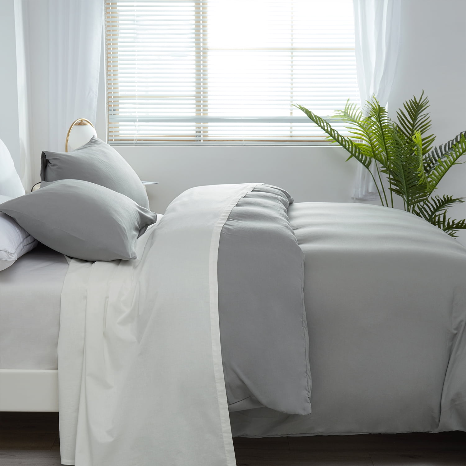 JML Luxury 2 Piece Duvet Cover and Sham Set - Premium Ultra-Soft - Easy Care, Wrinkle Resistant (Twin,Grey)