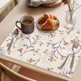thumbnail image 3 of Floral Plants Placemats Set of 2, Delicate Orange Flowers Non-Slip Place Mats Washable Table Mats for Kitchen Dining Table Decorations Indoor/Outdoor, 3 of 9