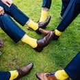 thumbnail image 4 of Solid Color Crew Cotton Dress Socks - Yellow, 4 of 4
