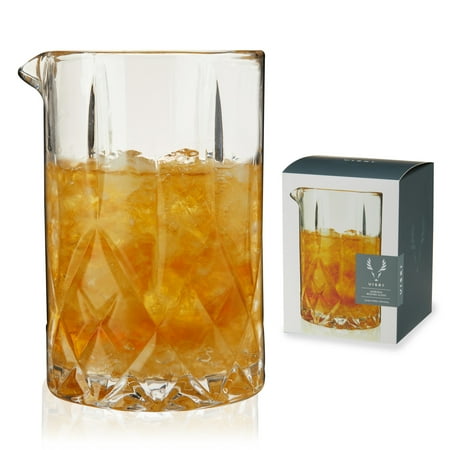 

Viski Admiral Crystal Cocktail Mixing Glass - Cocktail Pitcher Mixing Glass in Thick Base Design and Pour Spout Bartending Glasses - Barware Mixing Essentials 500 ML