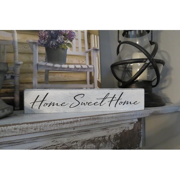Cskhip Rustic Inspirational Home Sweet Home for Men Women Wall Art Decor for Home Decor Country Living Dining Room Bedroom Art Wall Door Bars Clubs Cafes Plaque Wooden Sign 4" x 16"