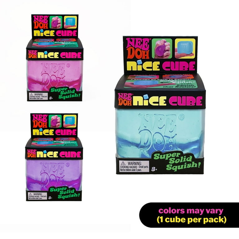 Nee Doh Nice Cube Squish Toy, Ages 3+ (1 Random Color)