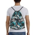 thumbnail image 2 of Drawstring Backpack - snow board colorful Splash Proof Small Drawstring Gym Bag for Women Men, Cinch Sports String Bag Backpack for Travel Swimming Beach, 2 of 8