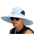 thumbnail image 2 of UTSJKR Mens Extra Wide Brim Mesh Side Fishing Bucket Hat with Secure Chin Cord for Spring River Angling Forest Trek Riverside Camping Wind Resistant Full Coverage Outdoor Gear Gray, 2 of 7
