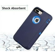 Entronix Heavy Duty Case Designed for iPhone 7/8 Plus Shockproof Triple Layer Rugged Case, Blue