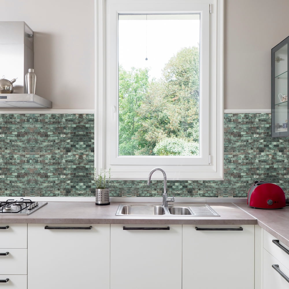 10pieces Striped and long-shaped Self-Adhesive Aluminum Composite Mosaic Peel-and-Stick Tiles No Grout, Easy DIY Backsplash & Accent Wall – Scratch, Splash & Heat-Resistant Metal Finish 11.8"x11.7"
