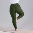 thumbnail image 5 of Yoga Leggings for Women Plus Size Butt Lifting Low Waist Pull on Compression Pants 7/8 Length Tummy Control Swim Leggings Army Green 4XL, 5 of 5