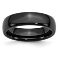 thumbnail image 1 of Black Ceramic 6mm Wedding Band Ring Man Classic Domed  For Dad Mens  For Him, 1 of 11