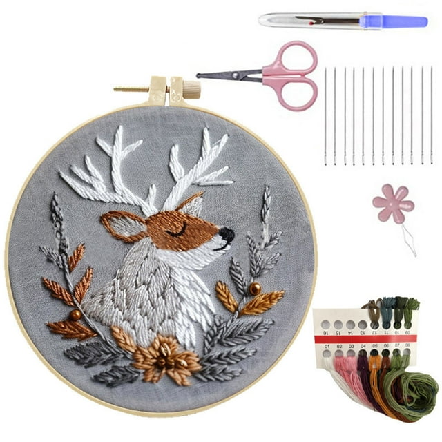 Christmas Embroidery Kit With Embroidery Hoop Easy Embroidery Kit For Beginners And Adults Full Embroidery Hoop Kit With Needles And Thread Included Diy Crafts for Girls Diy Crafts for Adults