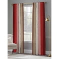 thumbnail image 4 of Red Pink Sheer Curtains 96 Inch Length 2 Panels Set, Farmhouse Wood Grain Vintage Brown Striped Voile Window Treatment Semi Sheer Long Curtains Drapes for Bedroom/Living Room/Kitchen 52"x96"x2, 4 of 7