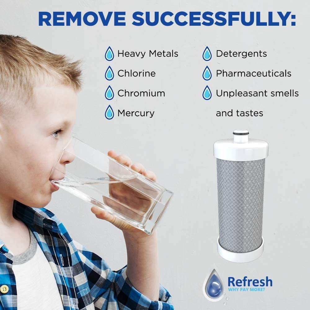 Refresh Replacement for Frigidaire WF1CB, RF100, RG100, NGRG2000, RF-100, RG-100, NGRG-2000 and Kenmore 9910, 469910, 46-9910 Refrigerator Water Filter (3-Pack)