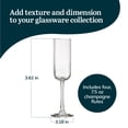 thumbnail image 3 of Libbey Paneled Champagne Flute Glasses, 7.5 Oz Fine Ribbed Line Champagne Glasses Set of 4, Dishwasher Safe Clear Glasses for Champagne, 3 of 6