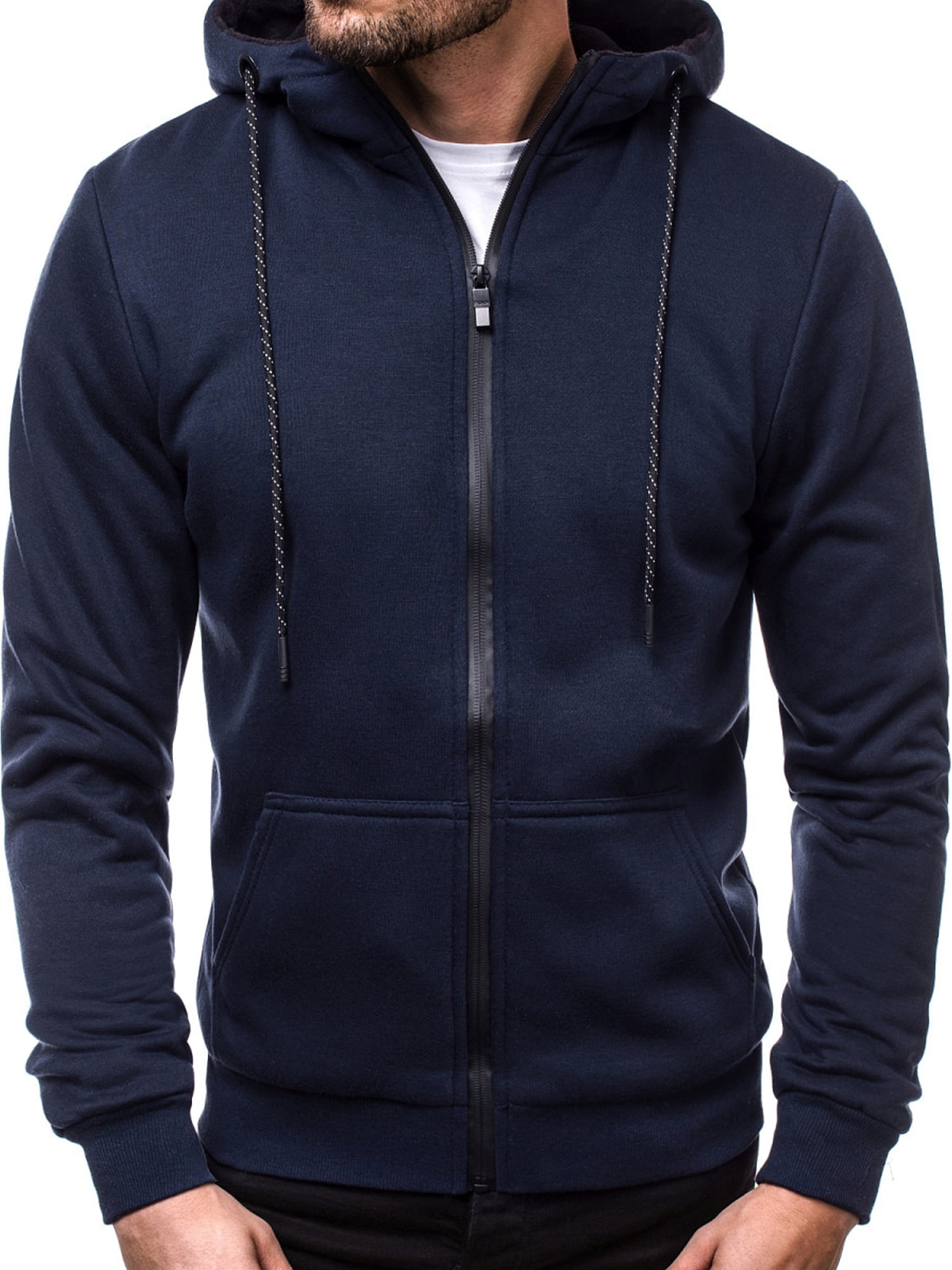 Hoody Tops Solid Sweatshirts Jacket Fashion Hoodie Fleeces Winter Sweater Men's