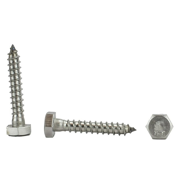 Chenango Supply Tornillo hexagonal de acero inoxidable de 1/4 x 1-1/2 pulgadas (longitudes de 1 pulgada a 5 pulgadas disponibles en el listado) Acero inoxidable 18-8 50 piezas (1/4 x 1-1/2