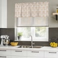thumbnail image 5 of Orange Flowers Valances for Windows, Decorative Rod Pocket Window Valance Curtains, Boho Ethnic Retro Abstract Floral Art Short Curtain Drapes for Kitchen/Living Room, 2 Panels, 42" W x 18" L, 5 of 8