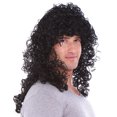 thumbnail image 2 of Deluxe Black Curly Rocker Wig - Adult Std, 2 of 4