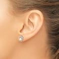 thumbnail image 3 of 14k White Gold 4.5mm June/Freshwater Cultured Pearl and Diamond Heart Earrings XBS454, 3 of 4