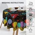 thumbnail image 3 of Black Party Tablecloths 60 Inch Round Table Cover with Colorful Paint Splatter for Family Dinners Patio Indoor Outside Events, 3 of 5