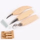 thumbnail image 2 of de herramientas para tallar madera, , curvo, Universal, sacapuntas extra incluido juego de 4 piezas (cuchillos Macarena Cortador de gancho de talla de madera de 3 piezas, 2 of 8