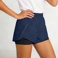 thumbnail image 3 of GUACER 2-in-1 Running Shorts for Women with Zipper Pockets, Elastic Waist Workout Athletic Shorts for Gym Sports, 3 of 4