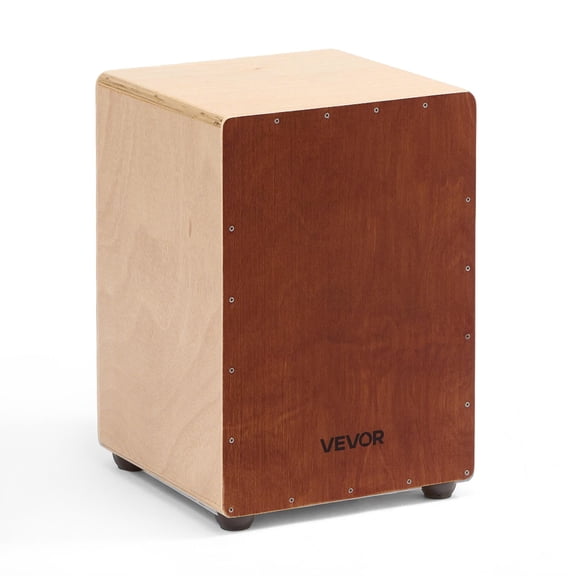 VEVOR Cajon Box Drum, with Internal Snare Wires, Lightweight Wooden Percussion Box, Portable Birch Wood Drum Musical Instrument with Silicone Feet, for Beginners and Professionals, 12 x 12 x 17 in
