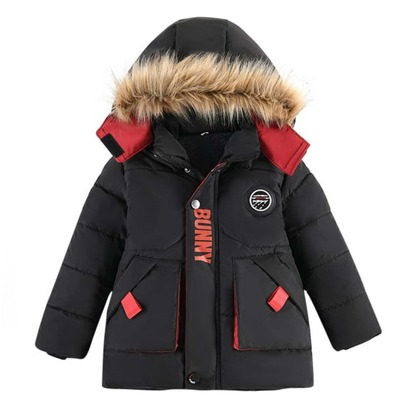 Boys Hooded Jacket Coat Christmas Gift Toddler Girl Boy Winter Coats Thicken Collar Hoodie Down Jacket Windproof Snowsuit Clothing Save Big