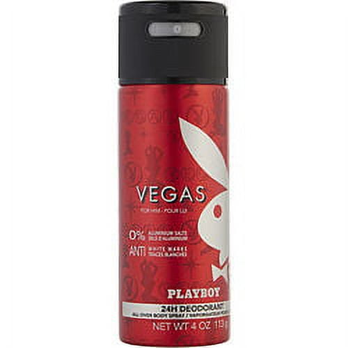 Playboy Male Body Spray, Vegas Scent, 4 oz., Long Lasting Body Spray for Men from Playboy, Scents of Musk, Amber, Vanilla