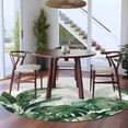 thumbnail image 3 of Large Round Rug 8Ft Washable Non-Slip, Palm Leaves Tropical Circle Area Rugs for Living Room Bedroom, Green Botanical Summer Indoor Floor Mats Carpet Runner for Home Decor, 3 of 8