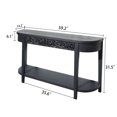 thumbnail image 6 of GZXS Vintage Classic Carved Wood Console Table with 2 Drawers & Lower Storage Shelf, for Living Room, Foyer, Entrance, 59.2"L x 14.2"W x 31.5"H, Black, 6 of 8