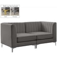 thumbnail image 3 of Meridian Furniture Alina Grey Velvet Modular Sofa, 3 of 14
