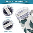 thumbnail image 5 of Dark Green Leaves Vines 40 oz Tumbler with Handle Insulated&nbsp;Travel Mug&nbsp;Lid Straw Leak Proof Steel Vacuum Water Bottles Glasses Fits in Car Cup Holder, 5 of 7