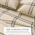 thumbnail image 2 of Great Bay Home 4-Piece 100% Turkish Cotton Flannel Sheet Set, California King, Wide Plaid Blue & Tan, 2 of 6