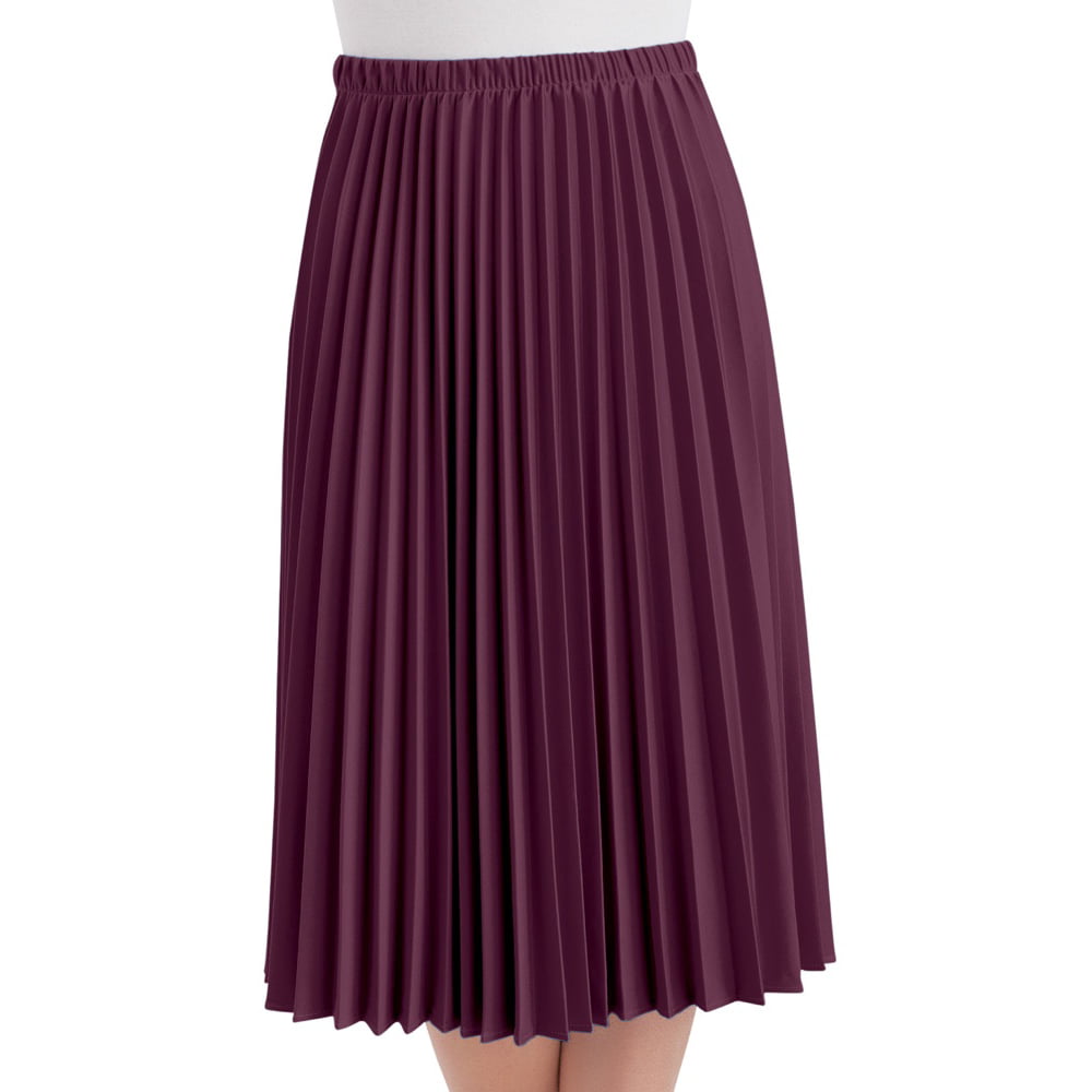 Collections Etc. - Women's Classic Pleated Mid-Length Jersey Knit Midi ...