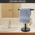 thumbnail image 6 of Heavy Base Hand Towel Stand, T-Shape Stainless Steel Towel Rack for Bathroom Kitchen Countertop, Durable Matte Black Finish, 6 of 6
