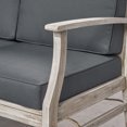 thumbnail image 4 of GDF Studio Capri Outdoor 7 Piece Acacia Wood Sectional Sofa Set, Light Gray and Dark Gray, 4 of 9