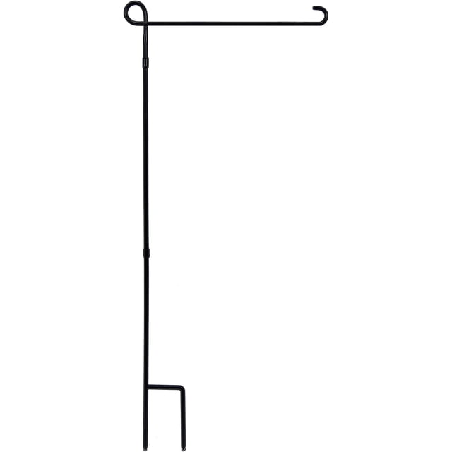 YEAHOME 2 soportes para bandera de jardín, soporte de bandera de patio premium, resistente a la intemperie, asta de bandera de metal con recubrimiento en polvo con clip y tapón para bandera americana,