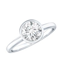 Rosec Jewels - Lab Grown Diamond Engagement Ring 1 Carat - 7 mm - Solitaire Ring (EF-VS Grade), 14K White Gold, US 12.50