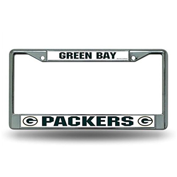 Marco de placa de matrícula estándar de cromo Rico Industries NFL Green Bay Packers 6 x 12.25'