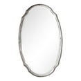 thumbnail image 1 of Benzara BM205004 Transitional Style Hammered Metal Frame Beveled Wall Mirror, Silver, 1 of 1