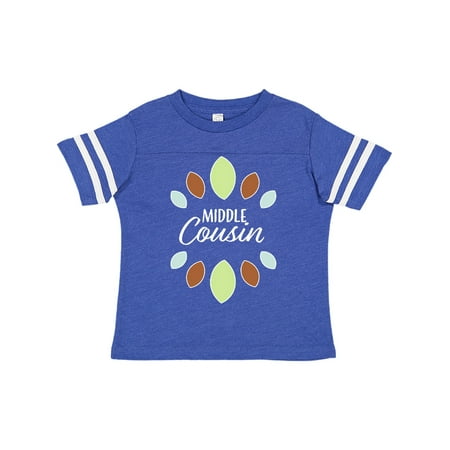 

Inktastic Middle Cousin with Green Brown Light Teal Flowers Gift Toddler Boy Girl T-Shirt