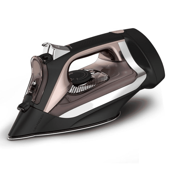 Stainless Steel Soleplate Steam Iron with Retractable Cord, Powerful Steam Diffusion, Auto-Off and Anti-Drip, 1725 Watts, Black Clothes Iron, DW2459