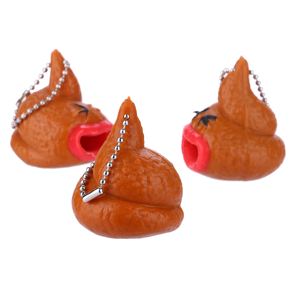 Wacky Poo Emoji Emoticon Toy Keychains Tongues Out Tricky Prank Toy one 