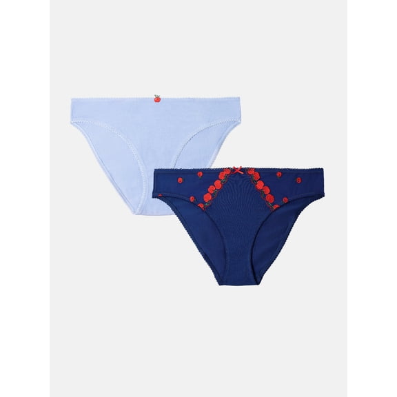 Fresh by Fruit of the Loom 2-Pack Embroidered Bikini, Sizes XS to XXL