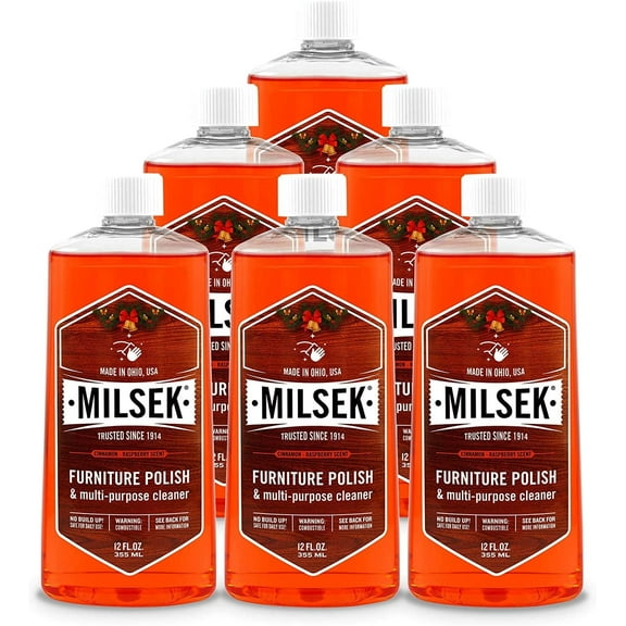 Milsek Furniture Polish HO-6 Furniture Polish & Multi-Purpose Cleaner, Holiday Oil, 12-oz. - Quantity 6