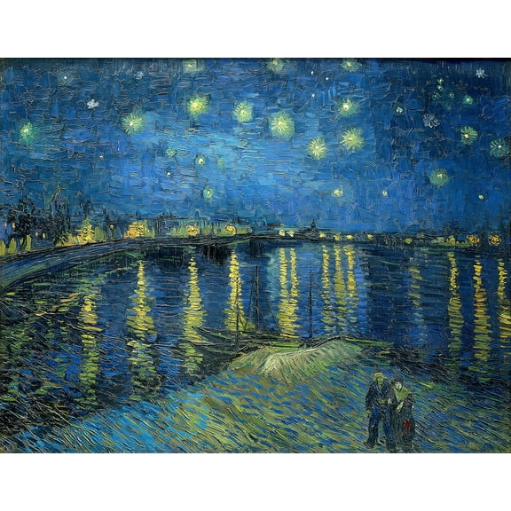 Starry Night Over the Rhone by Vincent van Gogh - 12" x 18" Art Print Wall Decor