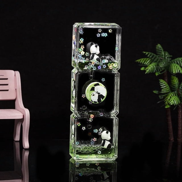 Temporizador de arena acrílico transparente con líquido de goteo de aceite | Juguete sensorial de 50 ml para niños y decoración de escritorio | Regalo antiestrés con arena brillante