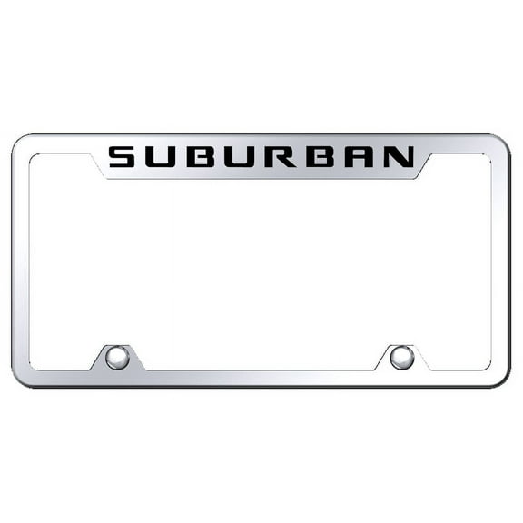 Chevy Suburban Logo Stainless Steel Truck Cut-Out License Plate Frame (Chrome)