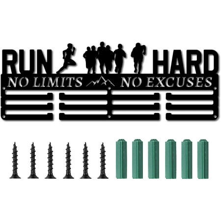 

Running Medal Holder Sport Athlete No Limits No Excuses Medals Hanger Display Stand Wall Mount for Runners for Home Badge 3 Rung Medalist Runner Soccer Gymnastics Over 60 Medals Olympic