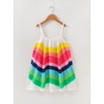 thumbnail image 3 of Hirigin Kids Baby Girls Rainbow Princess Dress 1-6 Years Sleeveless Sling Stripe Beach Party Dress, 3 of 7